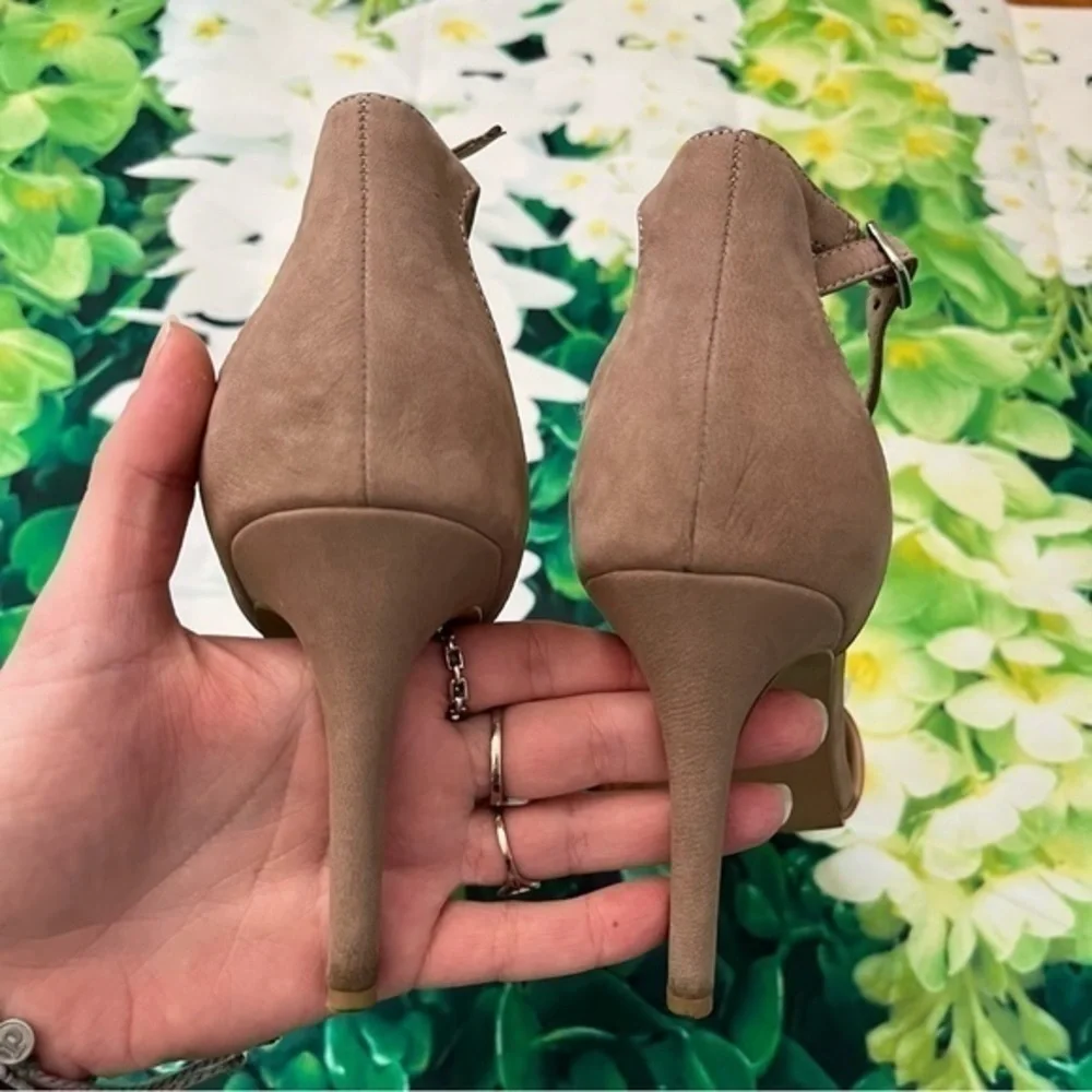 Steven By Steve Madden Anibell Peach Pink Leather Point Toe Heels Size 8.5